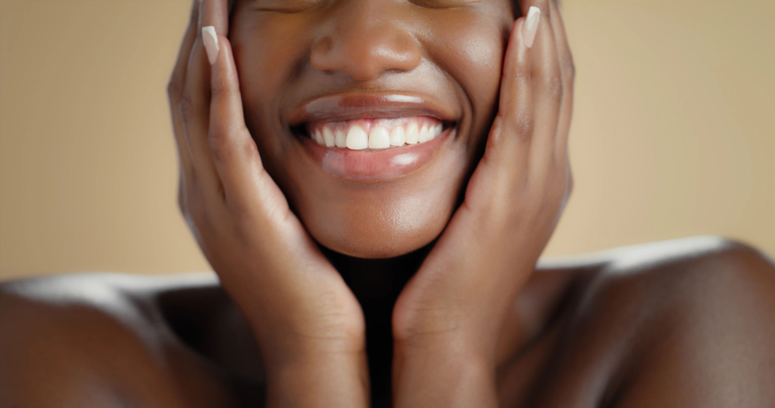 Bright confident smile close-up